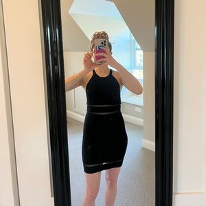 Mini black dress form fitting